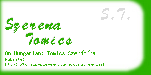 szerena tomics business card